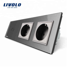 Livolo Neue Steckdose AC 220 ~ 250V 2 Gang Stecker mit Touch-Schalter VL-C701-15 / VL-C7C2EU-15